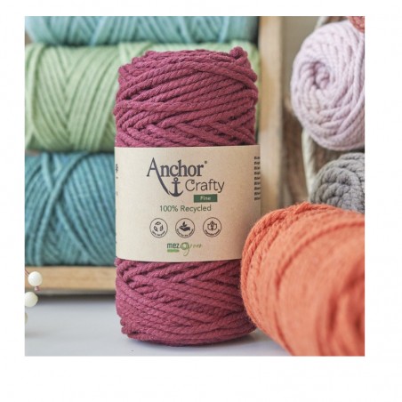 Crafty Fine Anchor bobina filato di cotone per lavori a mano macramè 250 grammi