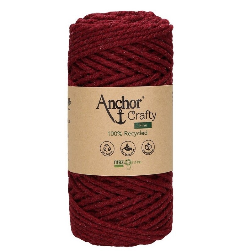 Crafty Fine Anchor bobina filato di cotone per lavori a mano macramè 250 grammi